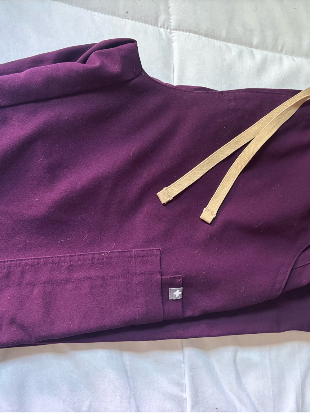 High waisted yola style scrub bottoms deep purple size XS